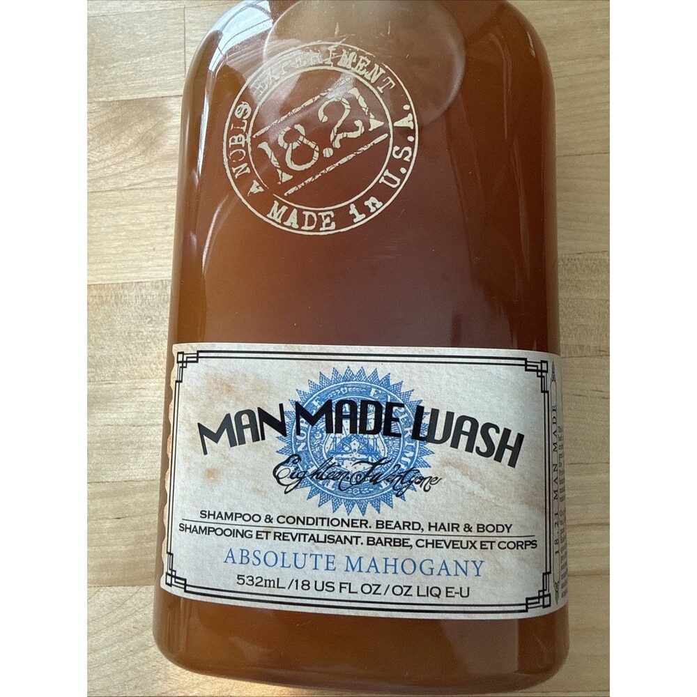 18.21 Man Made Absolute Mahogany Body Wash 18oz for Hair Face Body Beard